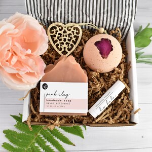 Self Care Personalized Gift Set With Organic Soap, Lip Balm, self care gift box, Spa gift box, Handmade Wellness Gift, Corporate Gifting image 1