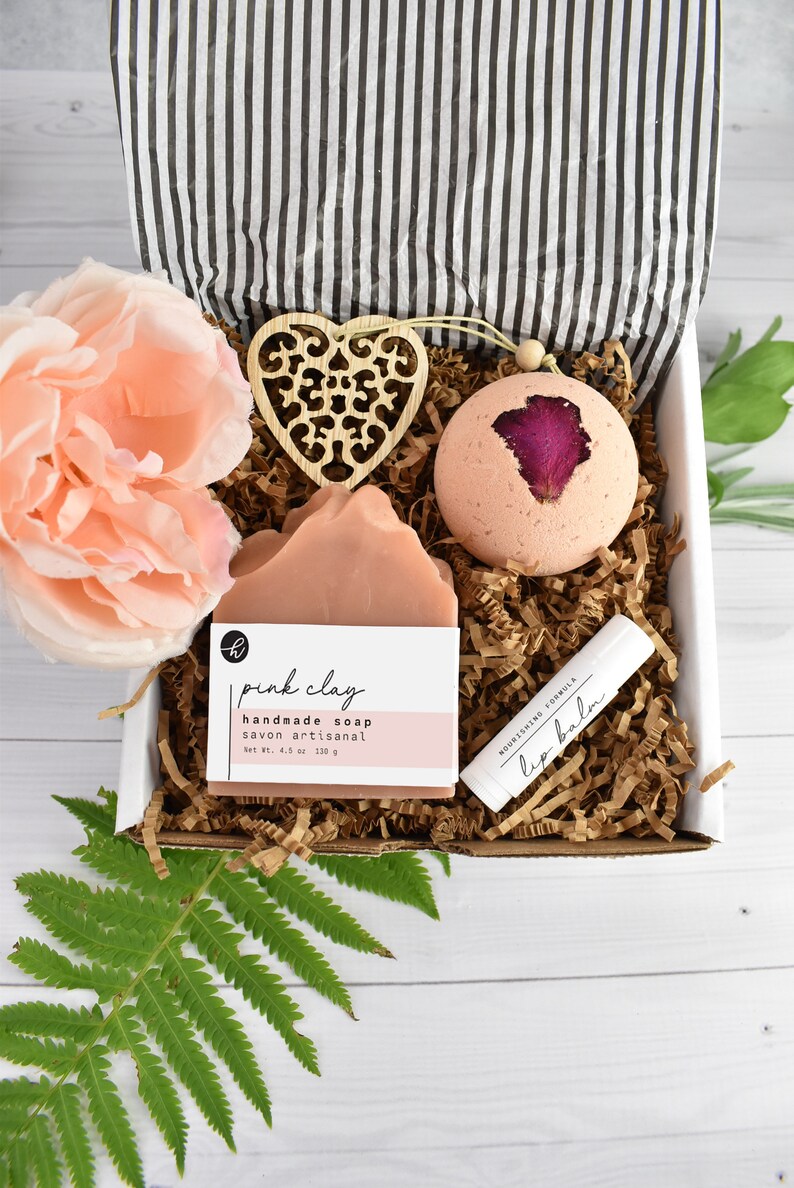 Self Care Personalized Gift Set With Organic Soap, Lip Balm, self care gift box, Spa gift box, Handmade Wellness Gift, Corporate Gifting image 1