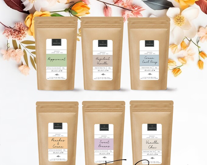 Loose Leaf Tea Sampler Pack, 6 Tea Variety Pack, Tea Sample Pack, Tea Gift for Her, Mom, Sister, Herbal Tea, Tea Lover Gift, Relaxation gift