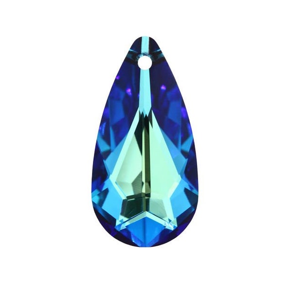 Swarovski Crystal 6100 Bermuda Blue, 24x12MM Teardrop Pendant, 1 Piece, ONE Pc, Genuine Swarovski Crystal, crystal drop, briolette