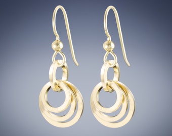 14K Gold Filled Earrings, Simple Gold Earrings Handmade, Minimalist Earrings Gold Dangle Earrings for Mom, Small Gold Drop Earrings Dainty