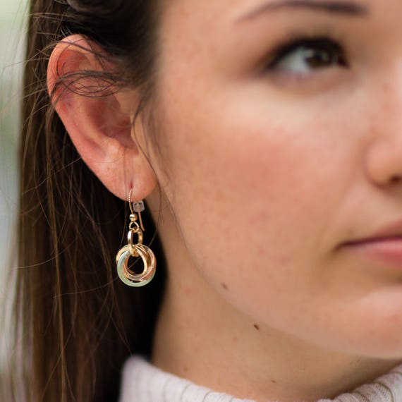 •NIGHT SHOWER• mixed metal dangle earrings