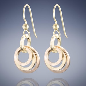14K Rose Gold Filled Earrings, Rose Gold Drop Earrings, Simple Gold Earrings, Small Gold Drop Earrings Dainty, Nickel Free Earrings for Mom