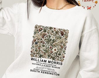 Sudadera floral William Morris - Estampado vintage de algodón, estilo museo