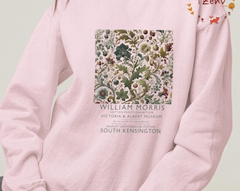 Sudadera floral de William Morris: arte vintage, estilo museo