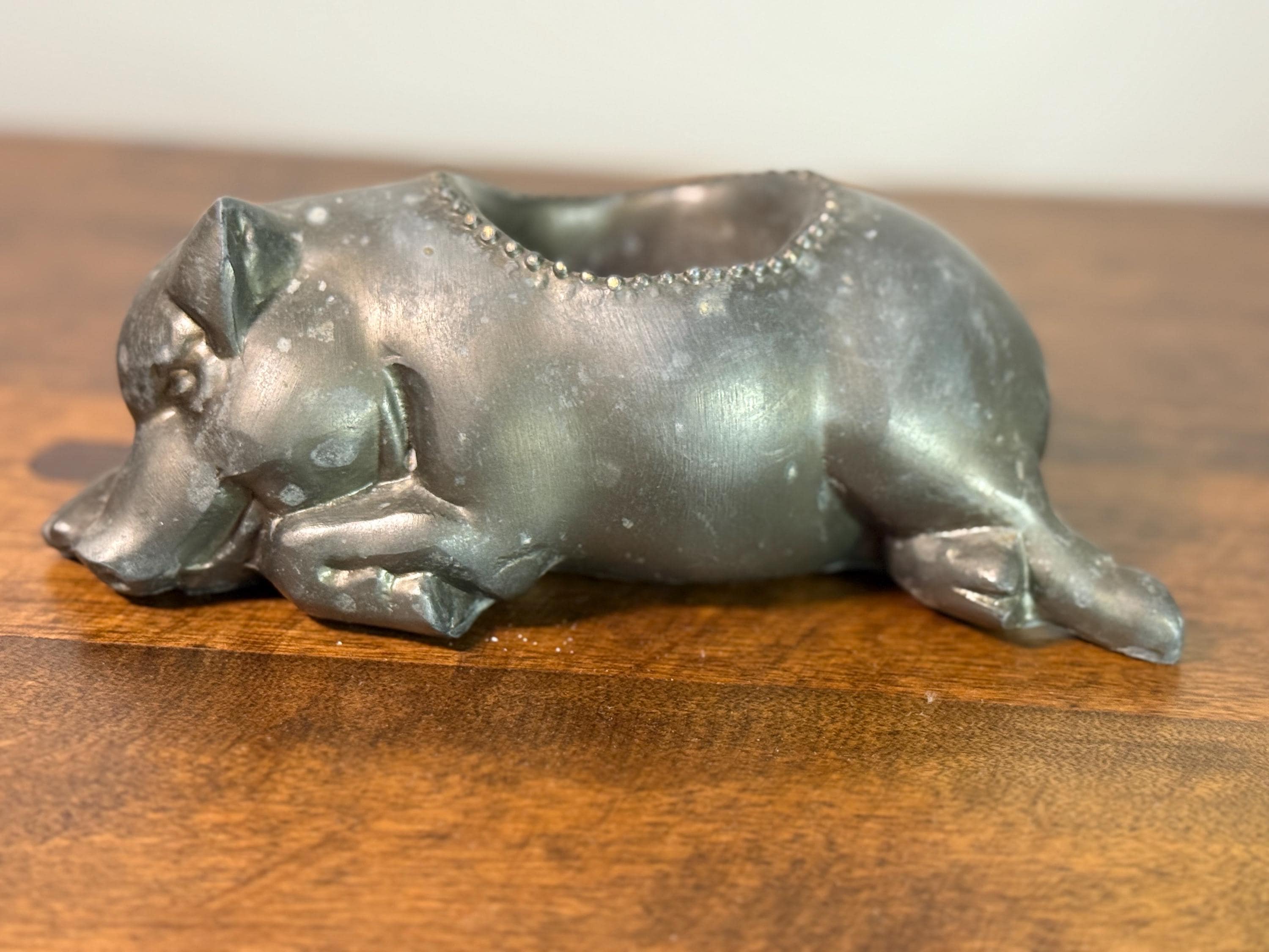 Pewter Pig Candle Holder | Morton's Steakhouse Collectible - Etsy