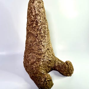 Heavy Brutalist Stone Sculpture – Primitive Abstract Form with Legs – Brutalist Studio Art