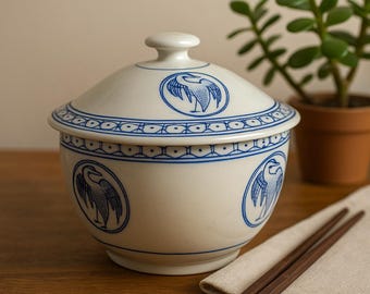ヴィンテージの蓋付きご飯茶碗、中国の青い陶器の皿 - Etsy 日本