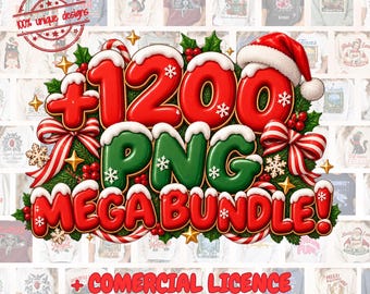 Christmas PNG Mega Bundle, Funny Christmas Files For Sublimation, Santa Design, Snowman Picture, Retro Christmas Tree, Mama Patchwork, JPEG