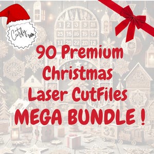 90 Bundle Laser Cut SVG einschließlich Weihnachten SVG Laserschnittdateien für Glowforge 3D SVG Laserschnitt für Xtool, Bester 3D Laserschnitt.
