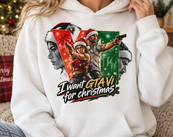 Armed Christmas Duo PNG, Santa Hats and Pistols, Retro Game Poster Style