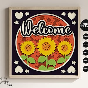 Scatola luminosa a forma di girasole, scatola luminosa primaverile in 3D, scatola luminosa con fiori, scatola luminosa in 3D, scatola luminosa con fiori, scatola luminosa in formato SVG, file di taglio della carta per Cricut.