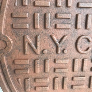 WD3. 24&quot; Replica New York Sewer Manhole Cover Wall Decor | Manhole Cover Wall Art Iconic Big Apple Memento