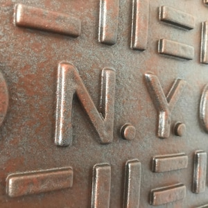 WD4. 24&quot; Replica New York Sewer Manhole Cover Wall Decor | Manhole Cover Wall Art Iconic Big Apple Memento