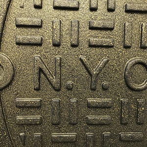 WD22. 24&quot; Replica New York Sewer Manhole Cover Wall Decor | Manhole Cover Wall Art Iconic Big Apple Memento