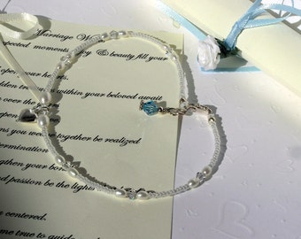 Custom Bridal ankle bracelet
