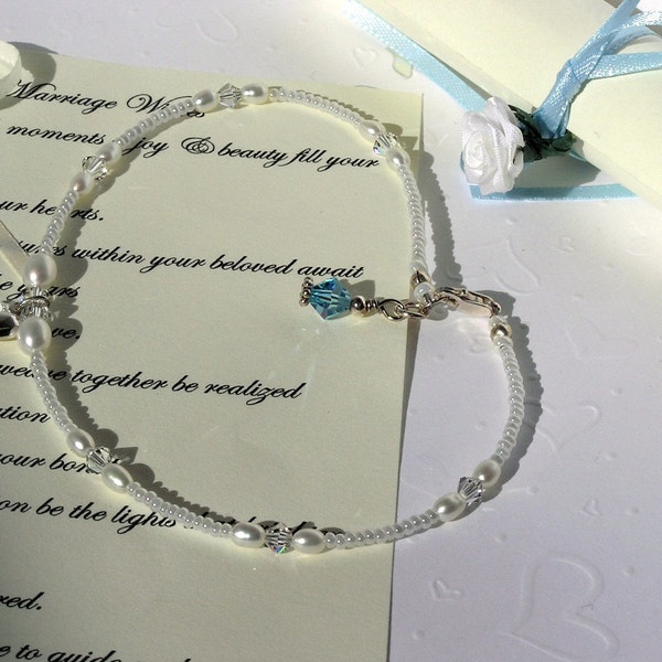 Custom Bridal ankle bracelet