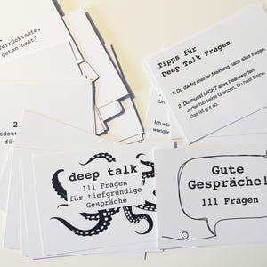 Deep Talk Kartenset zum selbst ausdrucken / digitaler Download / Bastelset gute Gespräche