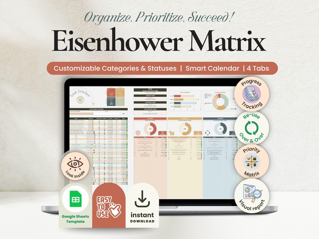 Decision Matrix Task Tracker Google Sheets Eisenhower Matrix ...