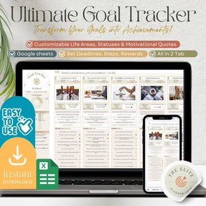 Ziel Planer Google Sheets Zielverfolger Tabelle Vision Board 2025 Neue Jahres Vorsätze