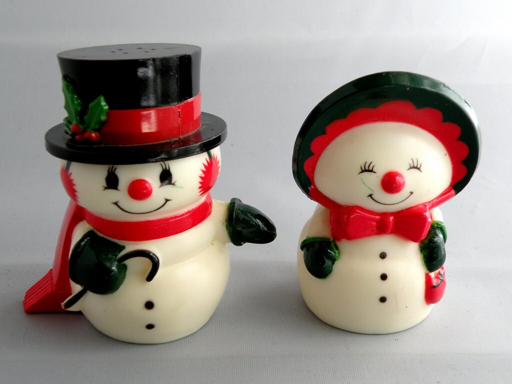 Vintage Hallmark Snowmen Salt and Pepper Shakers Etsy