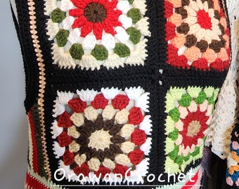 Crochet Granny square Top size L,XL