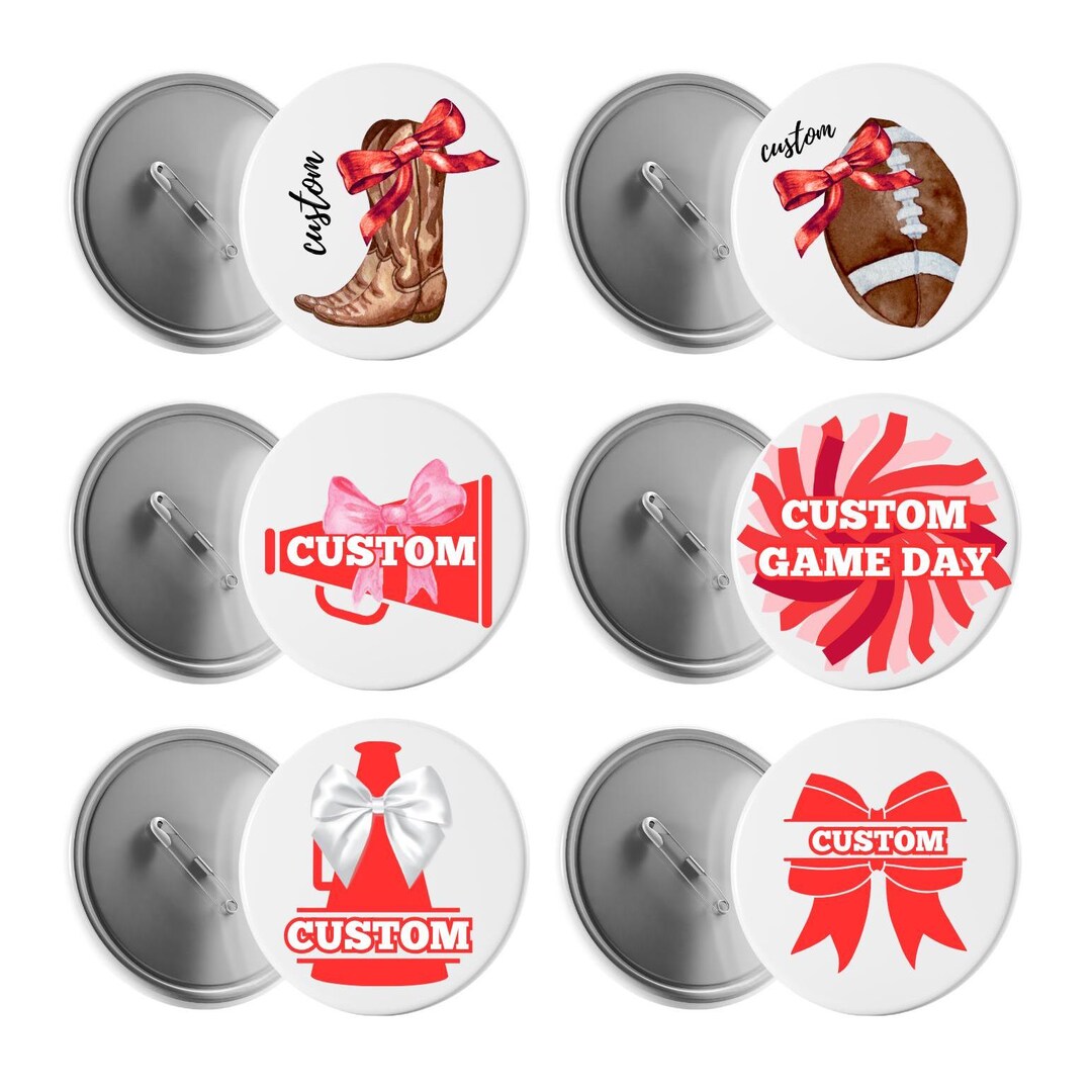 Custom Red Cheerleading Pin Buttons | Personalized Name & Team - Etsy