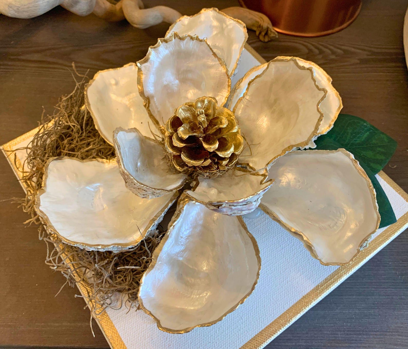 Large Oyster Shell Magnolia Flower, 2 Layer/tier, Oyster Magnolia ...