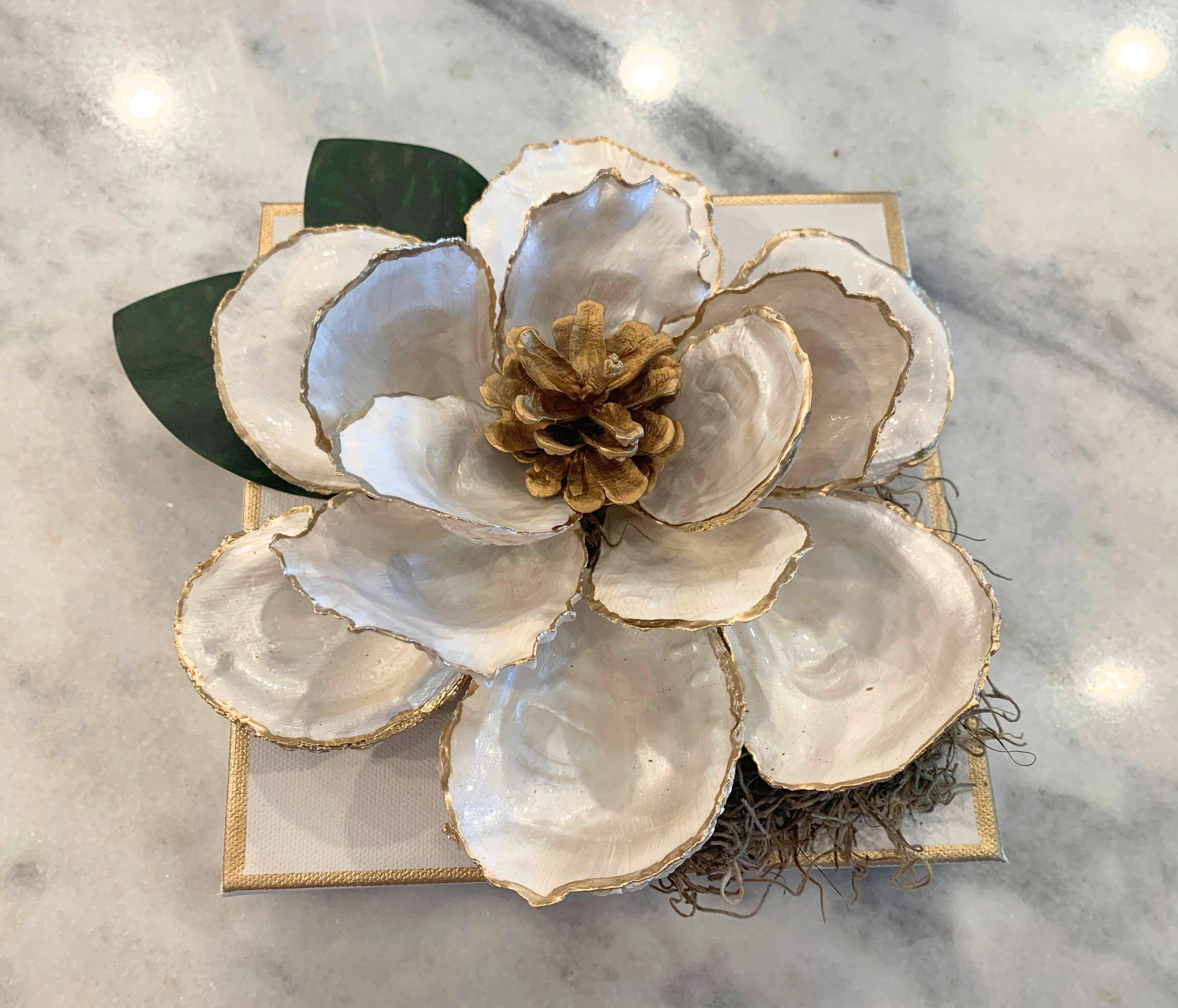 Large Oyster Shell Magnolia Flower, Oyster Magnolia Blossom, Southern ...