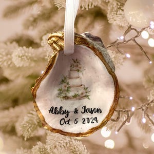 Wedding Ornament, Custom Bridal Oyster Shell Ornaments, Bridesmaid Ornaments, Wedding Favors, Engagement Gifts, Hostess Gifts, Bridesmaid
