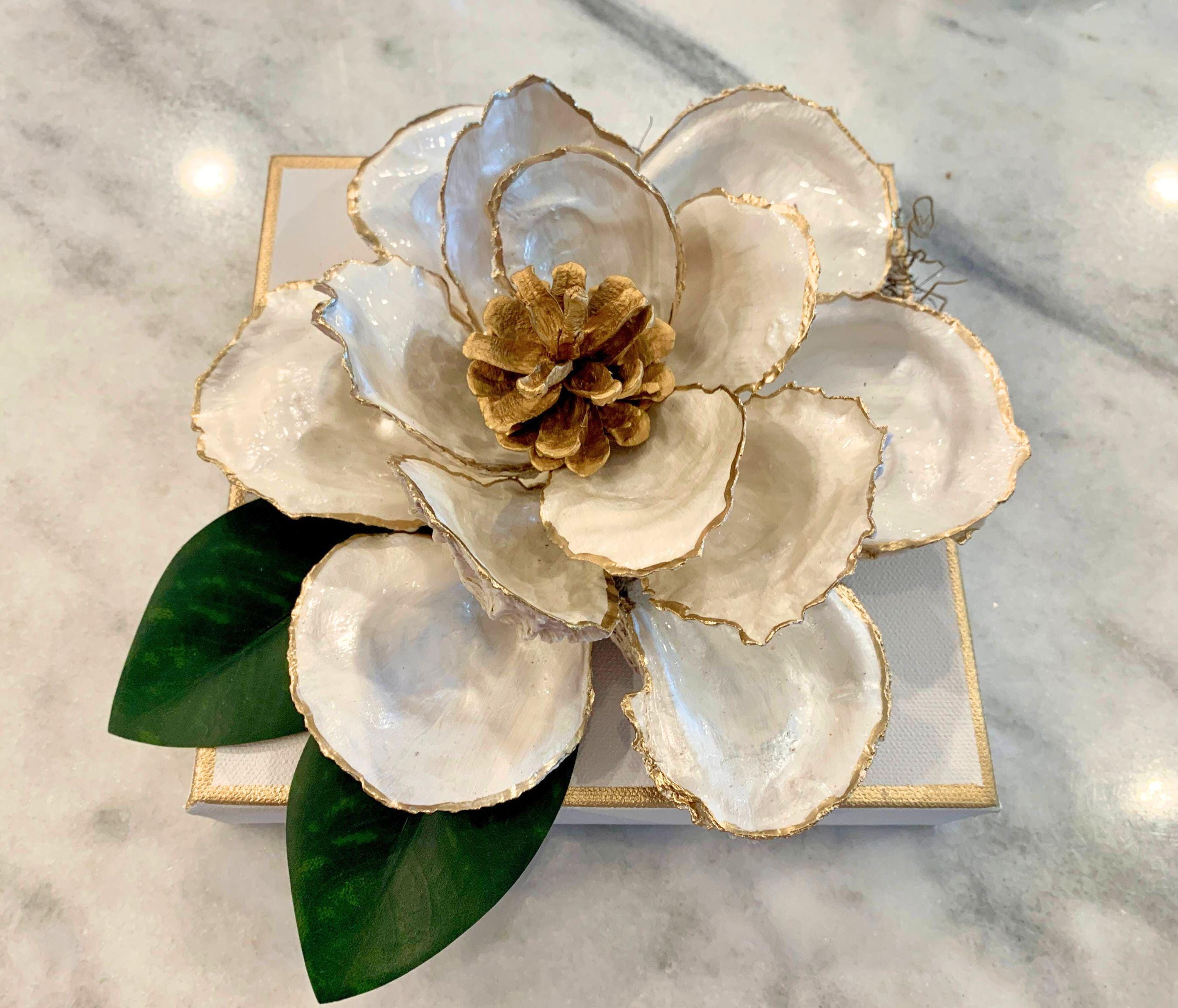 Large Oyster Shell Magnolia Flower, Oyster Magnolia Blossom, Southern ...