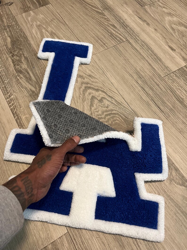 Los Angeles Baseball-themed Tufted Rug – Blue & White Sports Fan Home ...