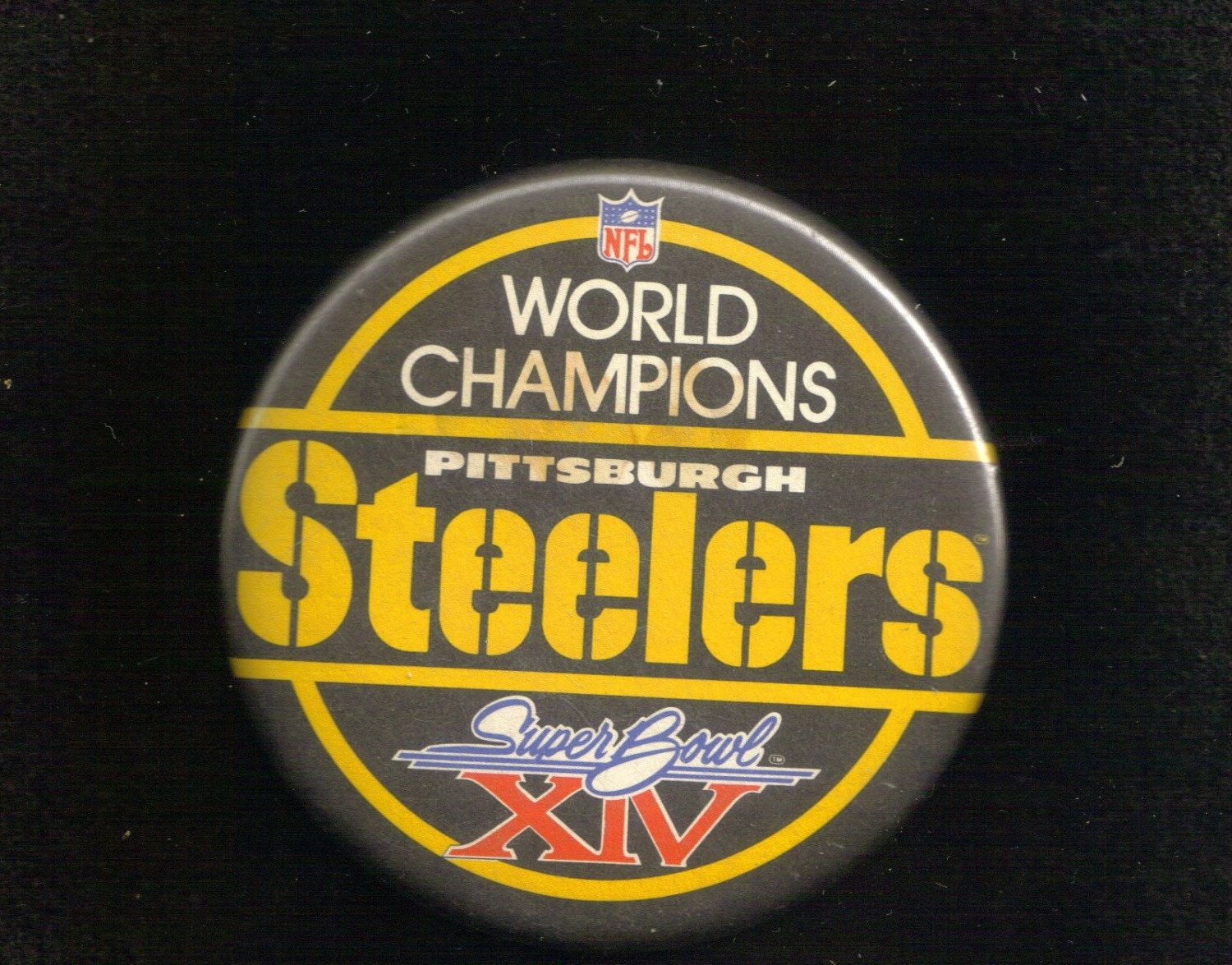 STEELERS Button-pin Super Bowl XIV World Champions 