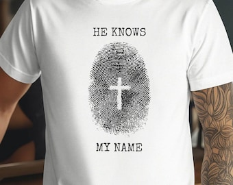 Faith T-Shirt, Christian Shirt for Men and Women, Fingerprint Cross Tee