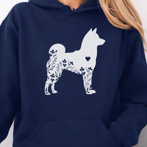 Shiba Inu Dog Hoodie, Floral Dog Lover Hoodie, Cute Shiba Inu Hoodie for Women, Gift for Dog Mom, Birthday Shiba Inu Dog Hoodie Gift for Her