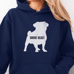 Pug Owner Hoodie, Snore Beast Pug Sweatshirt, Funny Dog Hoodie For Her Him, Pug Lover Gift, Birthday Present For Pug Mom Dad Cozy Pug Hoodie