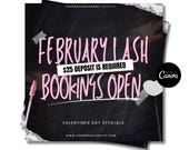 February Lash Booking Flyer: Valentine's Day Specials