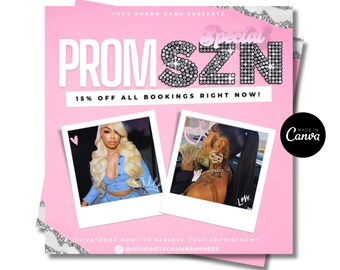 Prom Bookings Flyer, Prom Makeup Flyer, Prom Queen MUA Flyer, Graduation Makeup Flyer, Prom Lashes Flyer, Beauty Makeup Artist Flyer