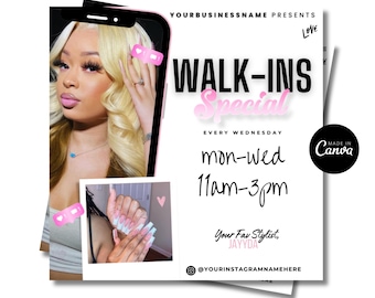 ウォークイン特別チラシ：ヘア、ネイル、メイク（デジタルダウンロード）