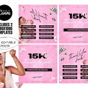 Volantino di apprezzamento del cliente, Volantino di vendita di apprezzamento del cliente, Volantino prenota ora, Volantino parrucchiere Nail Lash Tech, Volantino treccia parrucche Modello Canva
