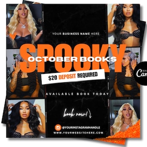 October Booking Flyer, Halloween Hair Flyer, Booking Flyer, October Nail Flyer, Appointment Flyer