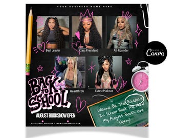 Editable Back to School Beauty Flyer: Hair, Nails, Lashes