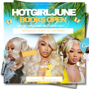 Juni Buchung Flyer, DIY Flyer Vorlage Design, Juni Termin Flyer, Hair Lash Instagram Post, Book Now Flyer, Vorgefertigter Business Flyer