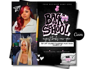 Editable Back to School Beauty Flyer: Hair, Nails, Lashes