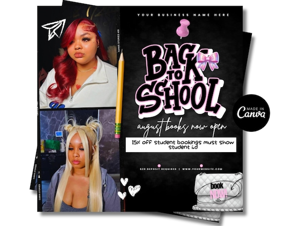 Back to School Flyer: Hair, Nails, Lashes