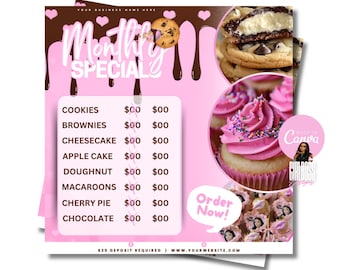 Bakery Flyer, Bake Sale, Cake Business, Sweet Treats Flyer