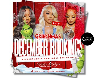 December-boekingsflyer, vakantie hair wimpernagels (digitale download)