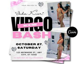 Virgo Birthday Bash Flyer: Party Invitation