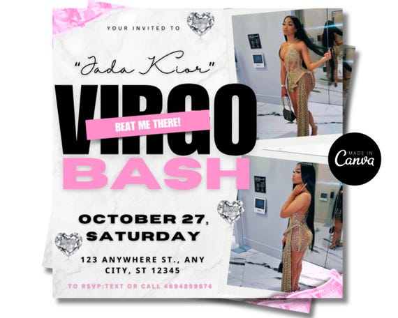 Virgo Birthday Bash Flyer: Party Invitation
