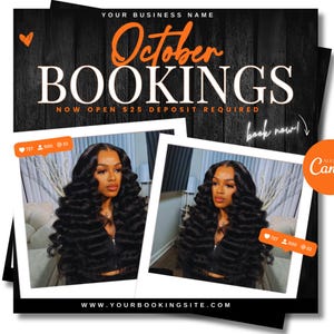 October Booking Flyer, October Books Flyer, Halloween Booking Flyer, Hair Flyer, Nail Flyer, Makeup Flyer, Lash Flyer, Halloween Flyer